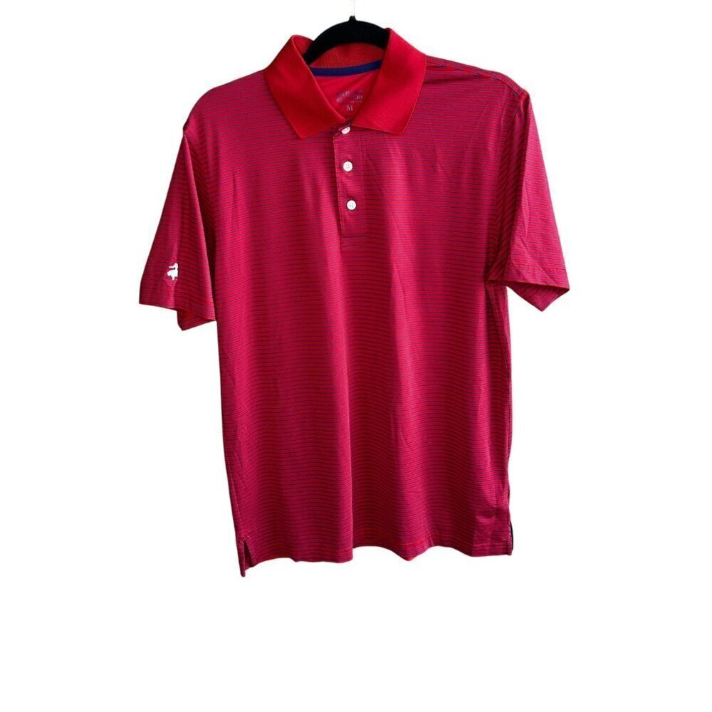 Brooks Brothers Vintage Red Blue Striped Golf Polo Shirt Size Medium